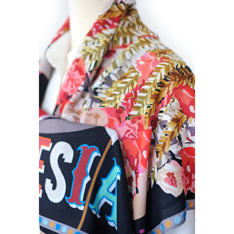 Small Square Ondel-Ondel Square Scarf Indonesian Motif